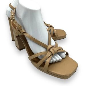 4 for $40 SALE! Kensie Leilany Faux Leather Block Heel Sandals, Taupe, Size 10M